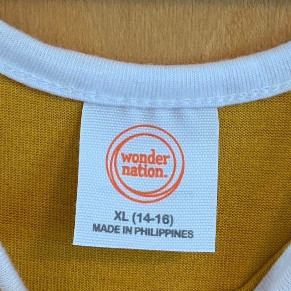 (K250) NWT Wonder Nation Girls XL (14-16) Mustard w/white Trim Romper - Picture 3 of 9